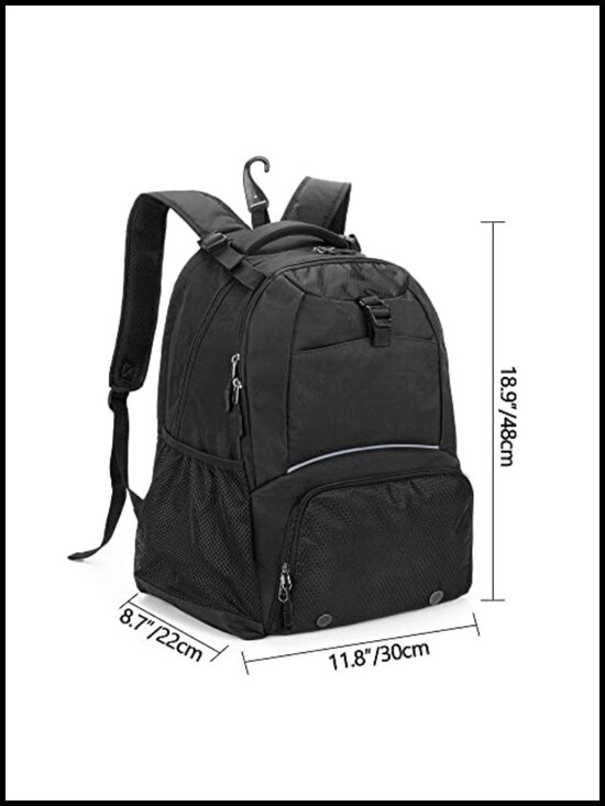 Tennis Backpack for 2 Rackets with Shoe Compartment, Nylon Pickleball Bag main image 5